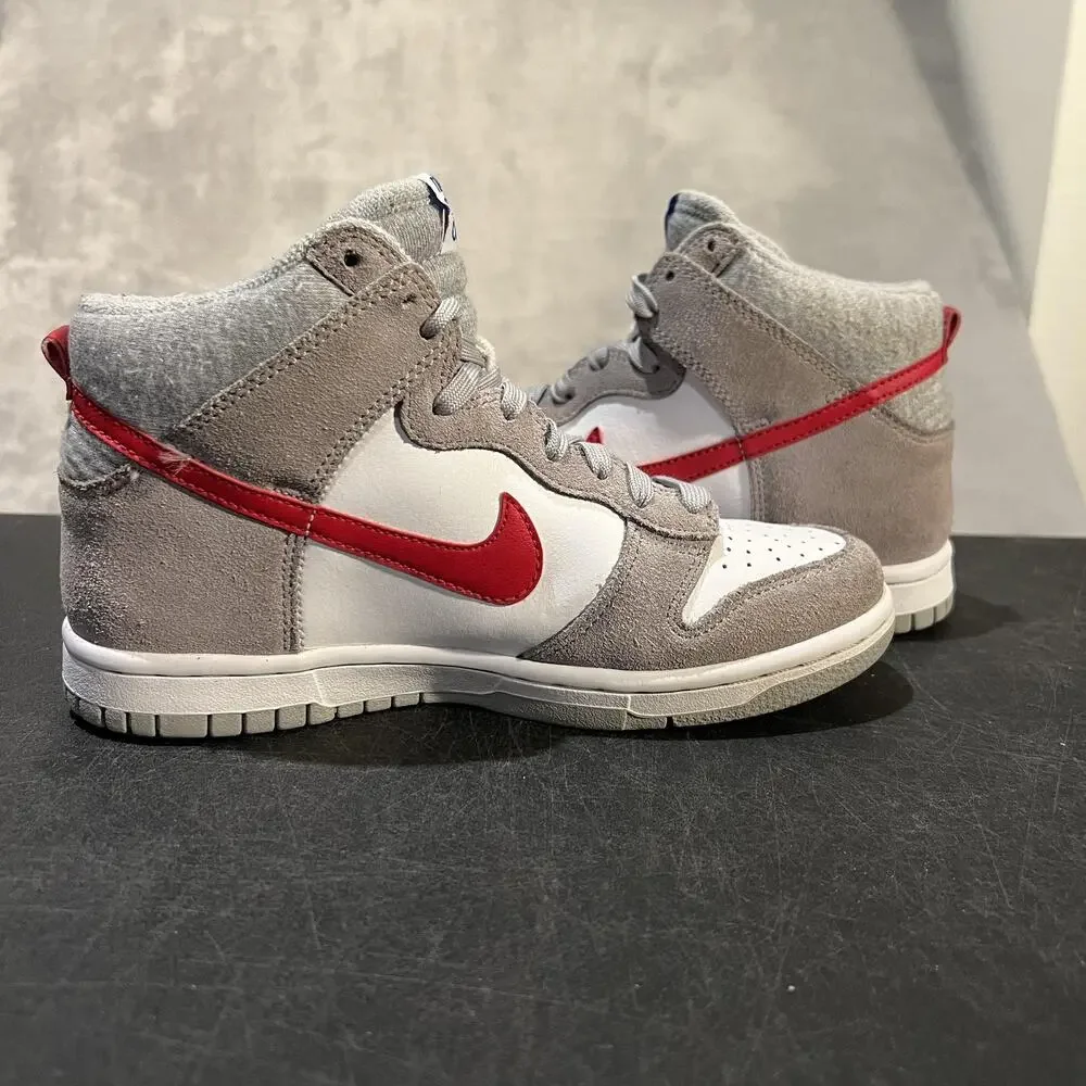 Nike Dunk High Shoes Youth Size 4.5Y White Red Nike Athletic Club DH9750-001